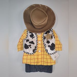 Sheriff Woody Cowboy Costume Set with Hat and Vest. Sizes 3-6 months. NWT
